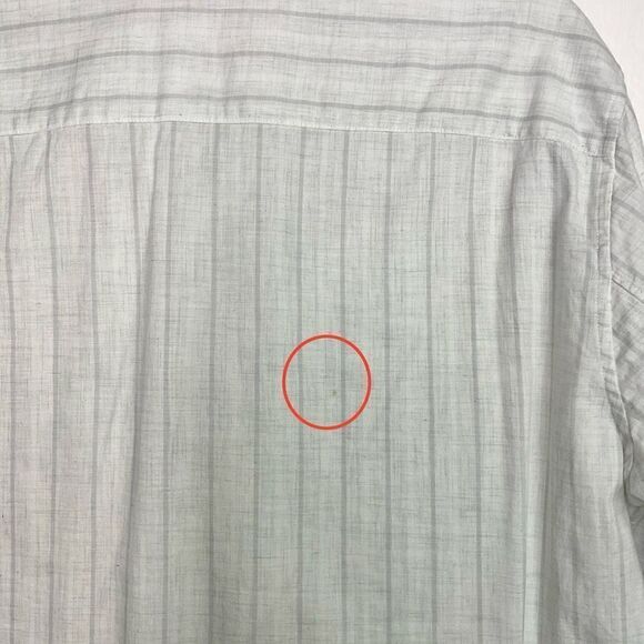 Theory White Gray Button Up Long Sleeve Shirt Large - Picture 3 of 6